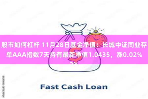 股市如何杠杆 11月28日基金净值：长城中证同业存单AAA指